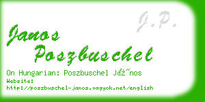 janos poszbuschel business card